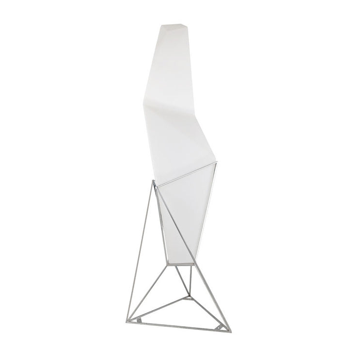 Matte White Frame LED Light Floor Lamp with Chrome Hardware by Bethel