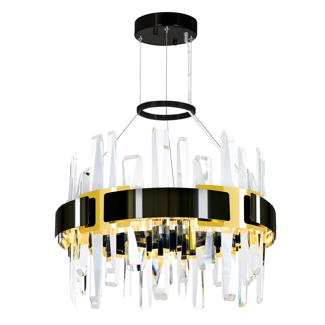 Aya - LED Chandelier with Crystals, 18" Dia x 26" H, by CWI Lighting