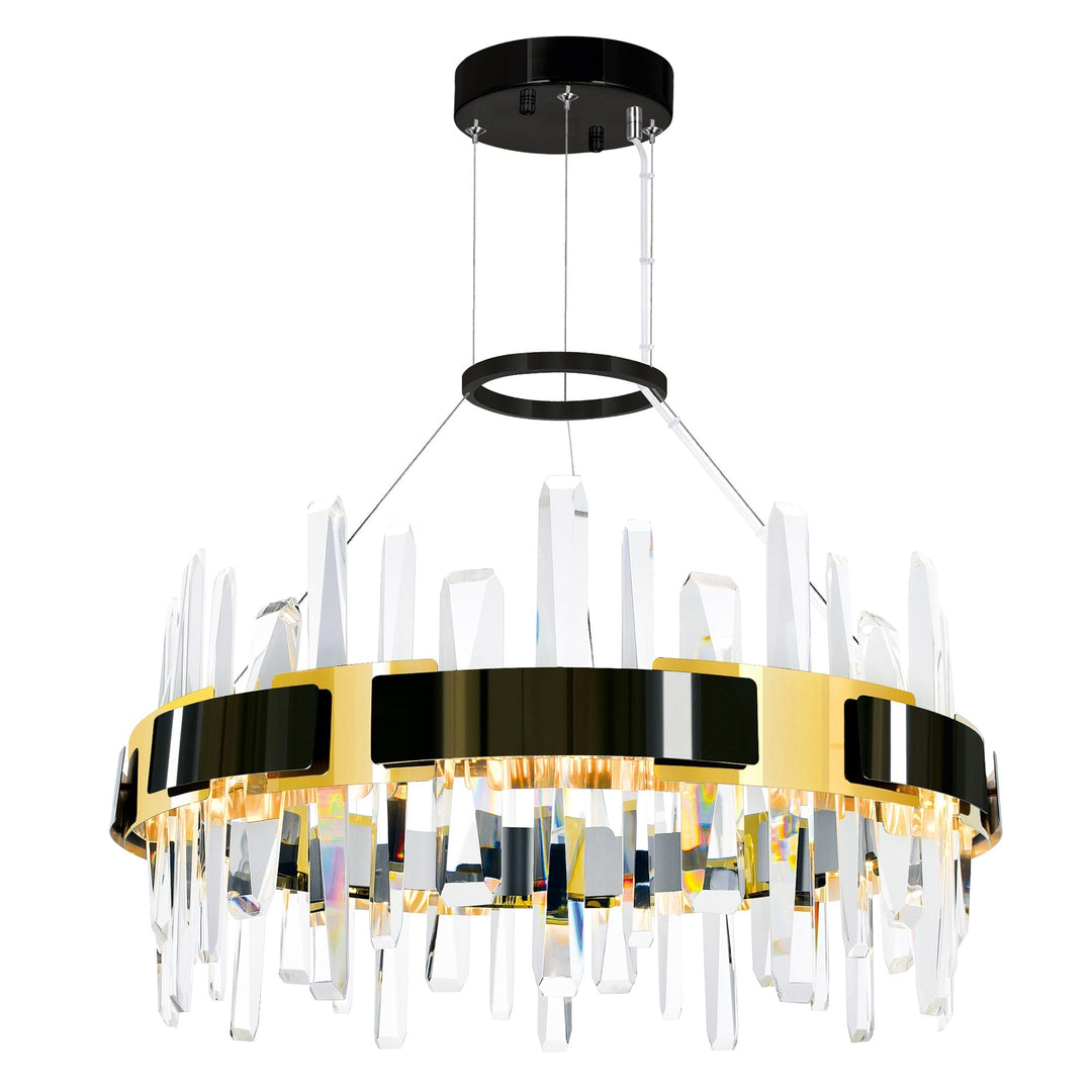 Aya - LED Chandelier with Crystals, 24" Dia x 26" H, by CWI Lighting