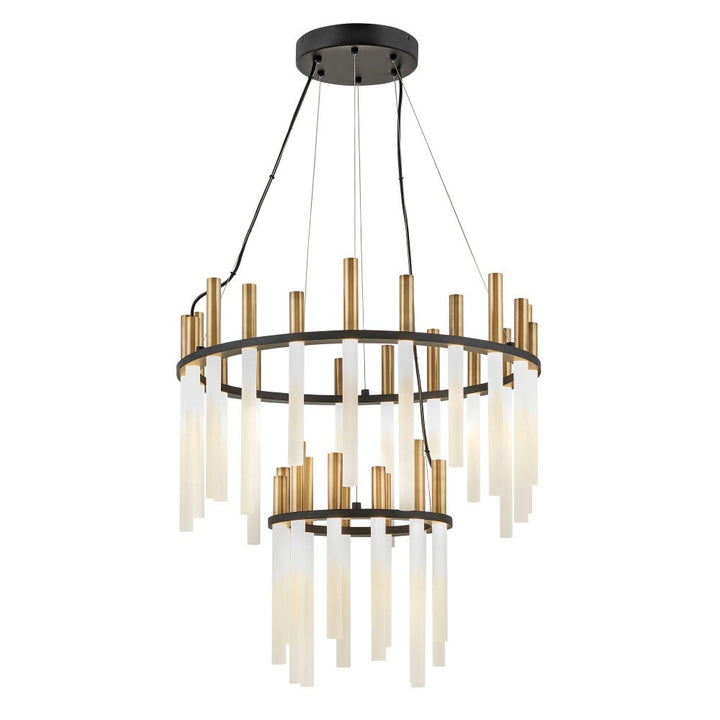 Echo Chandelier, Medium LED Multi Tier Chandelier, by Hinkley