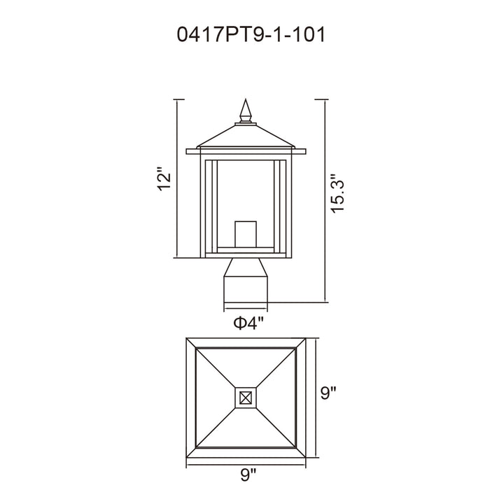 Crawford - 1 Light Outdoor Lantern Head