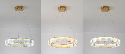 LED Steel Frame with Clear Crystal Chandelier by Bethel - view 5