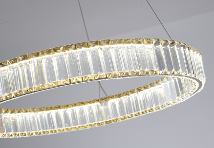 LED Steel Frame with Clear Crystal Chandelier by Bethel - view 6
