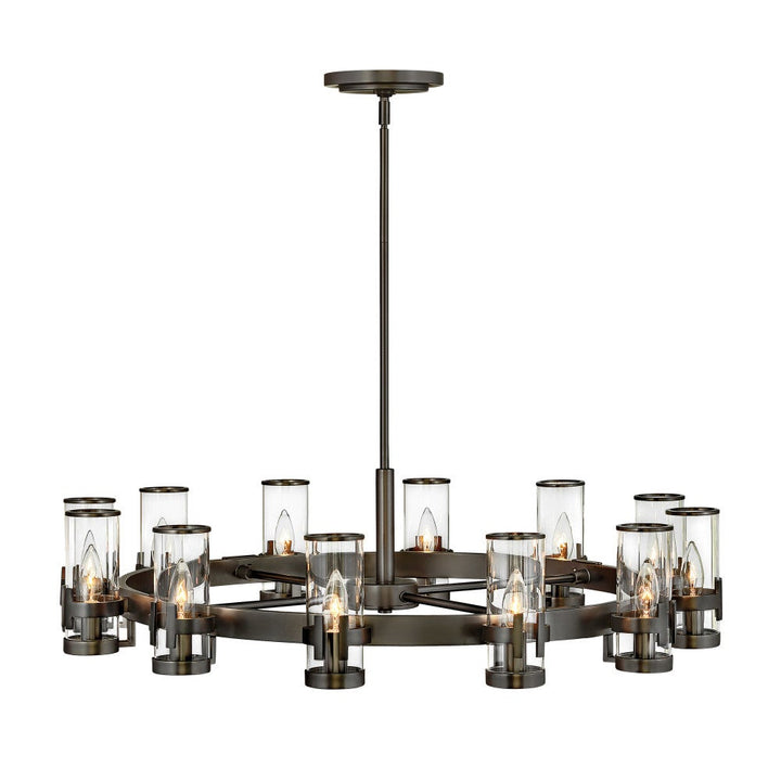 Reeve Medium Single Tier Chandelier in Black Oxide by Hinkley