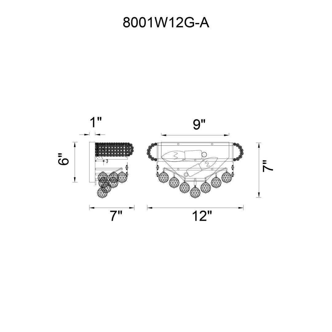 Empire - Wall Sconce with Crystals