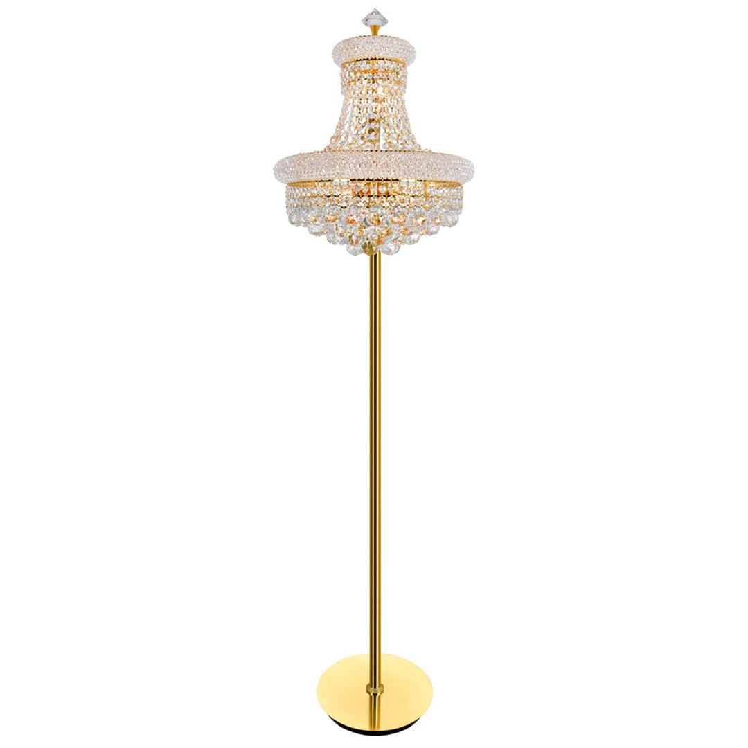 Empire - 8 Light Floor Lamp with Crystals in Gold by CWI Lighting