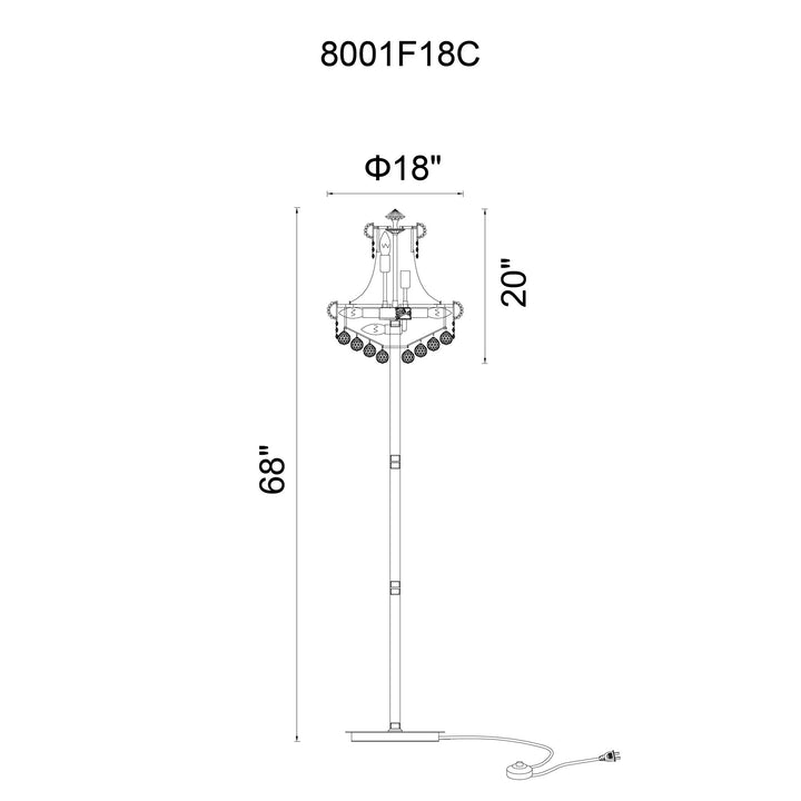 Empire - 8 Light Floor Lamp with Crystals by CWI Lighting - view 14