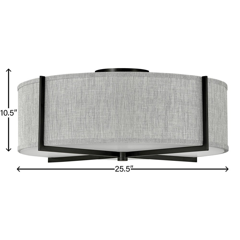 Axis Heathered Gray Semi-Flush Mount