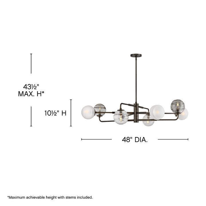 Oberon Large Adjustable Single Tier Chandelier