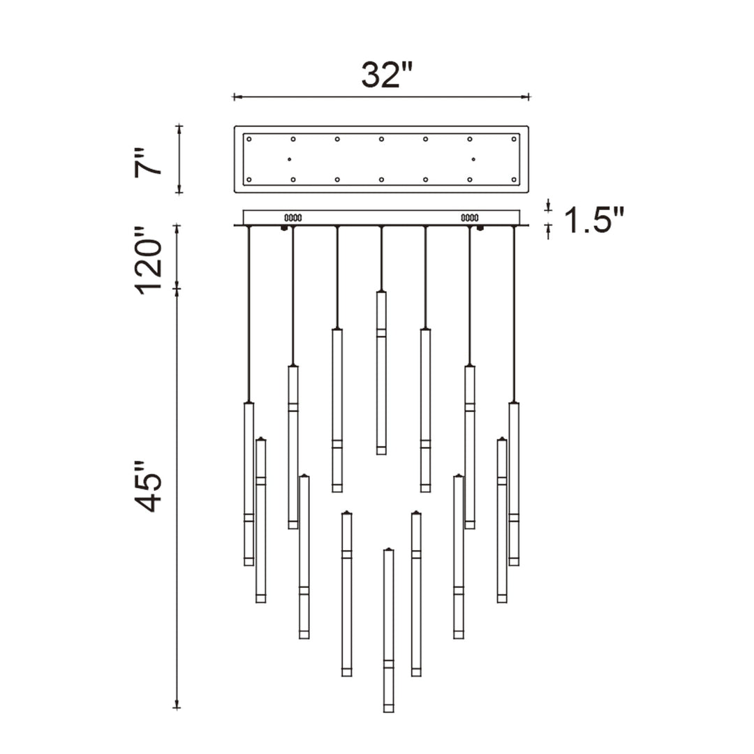 Flute - LED Chandelier