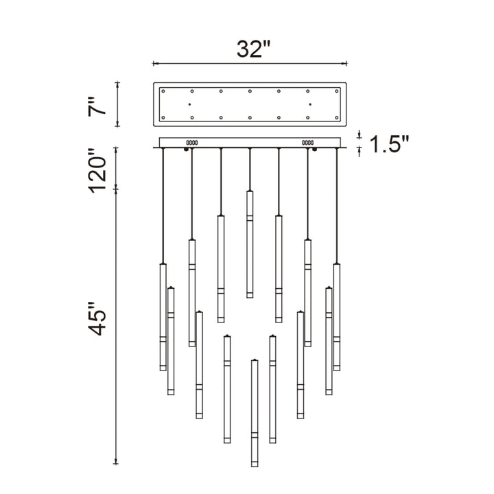 Flute - LED Chandelier