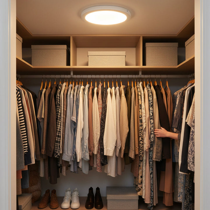 LED Flush Mount / Closet Light with Motion Sensor 5CCT - FM1-MS