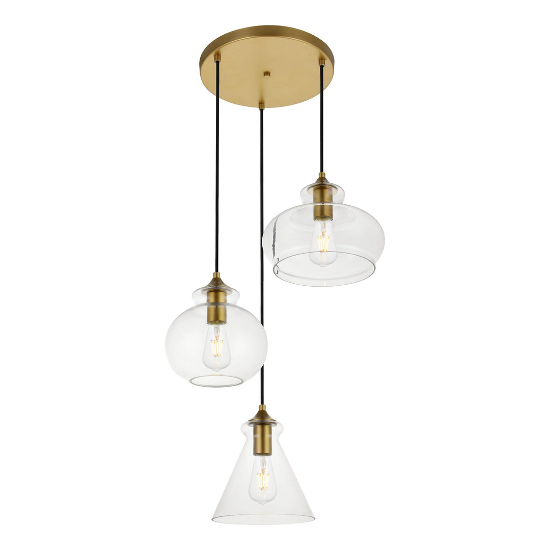 Destry Pendant in Brass by Living District