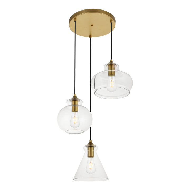 Destry Pendant in Brass by Living District