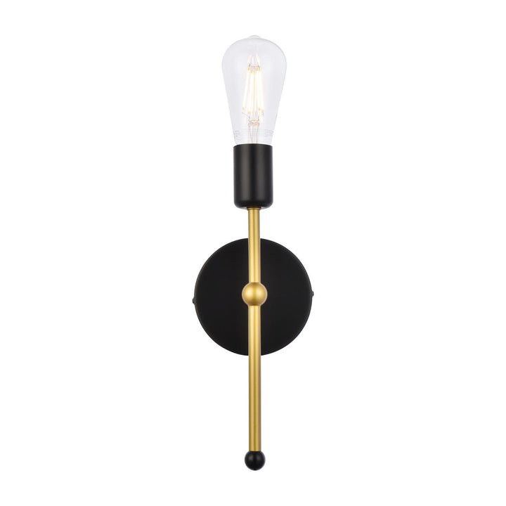Keely Wall Sconce in Black & Brass by Living District