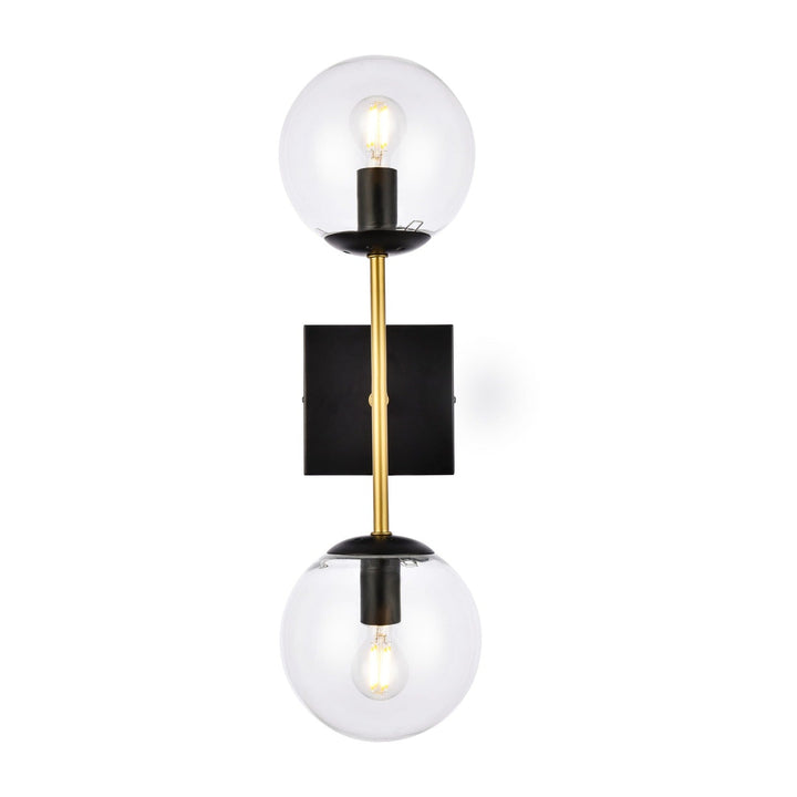 Neri Vanity Light in Black & Brass by Living District