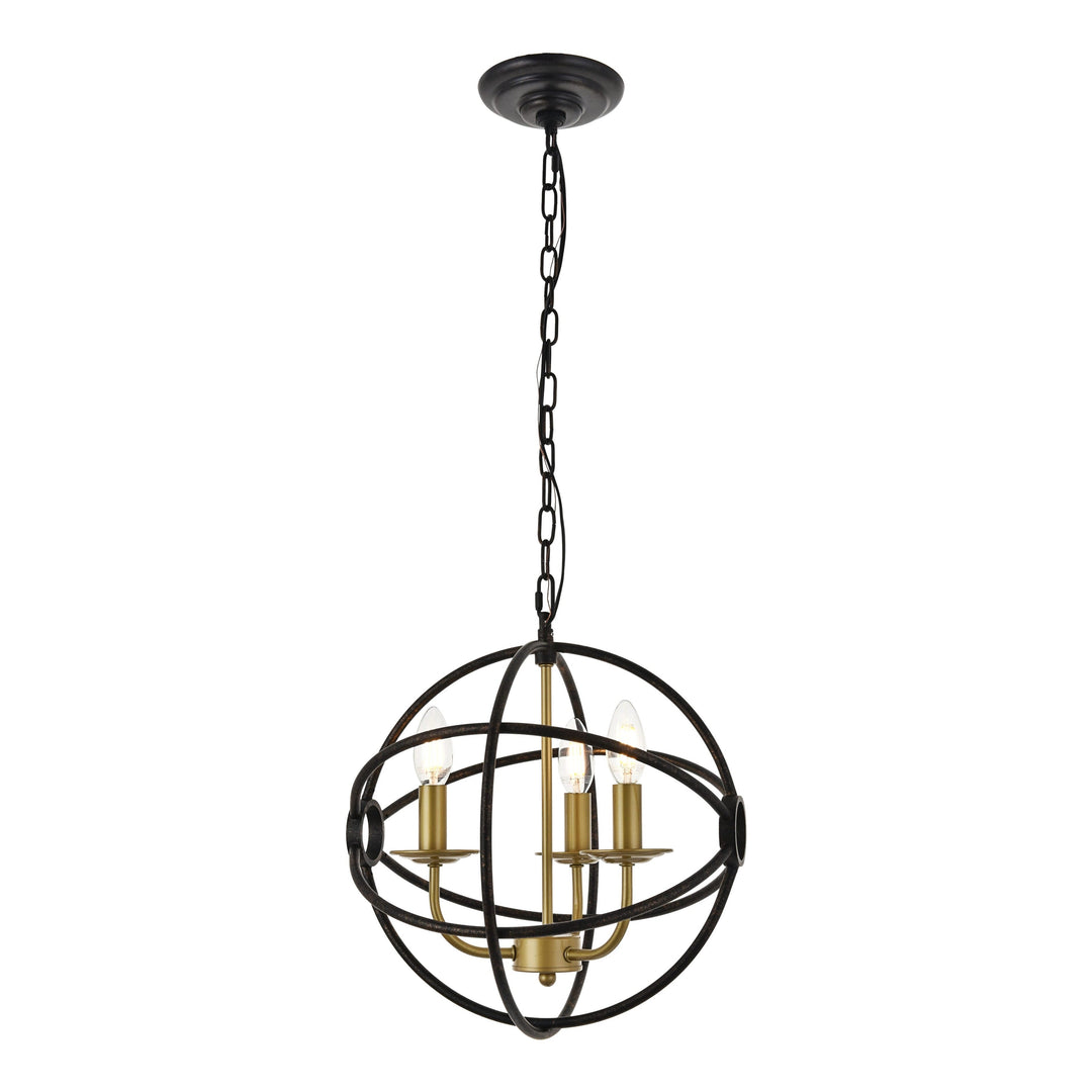 Octavia Pendant in Brass & Dark Brown by Living District