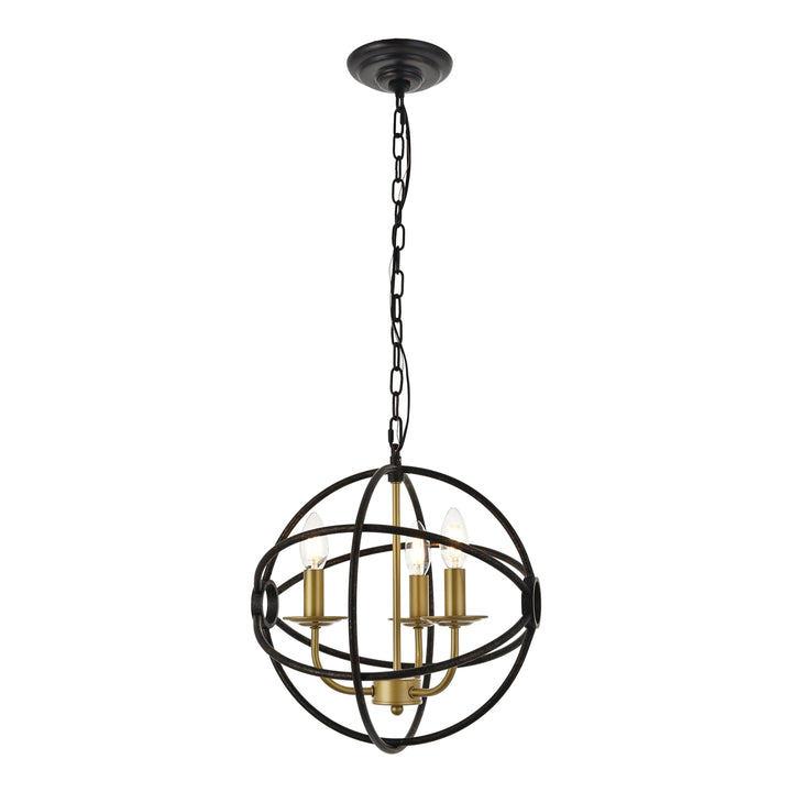 Octavia Pendant in Brass & Dark Brown by Living District