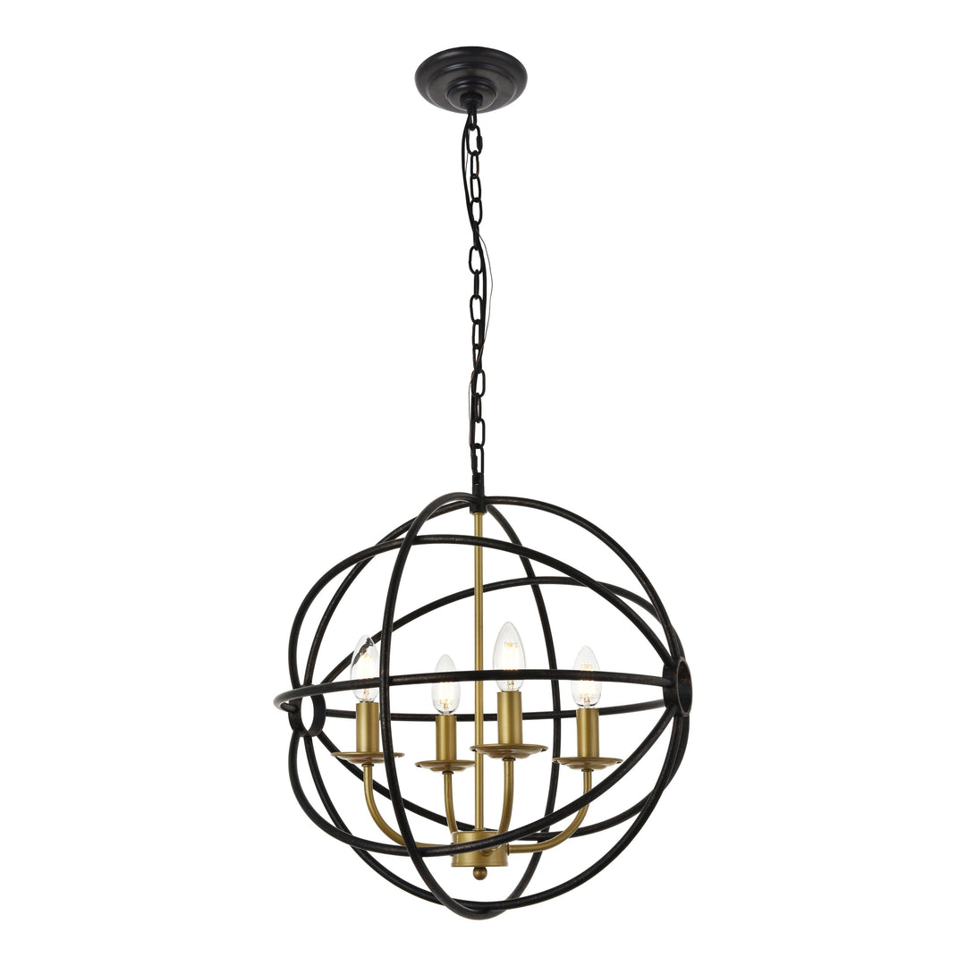 Octavia Pendant in Brass & Dark Brown by Living District