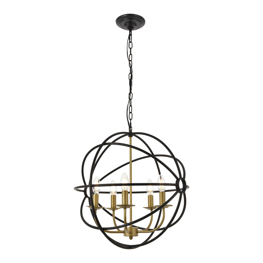 Octavia Pendant in Brass & Dark Brown by Living District