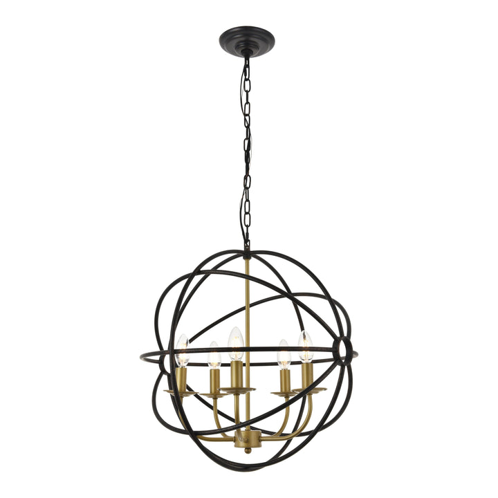 Octavia Pendant in Brass & Dark Brown by Living District