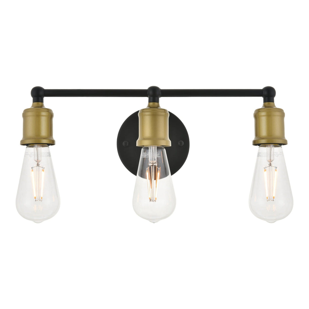 Serif Vanity Light in Black & Brass by Living District