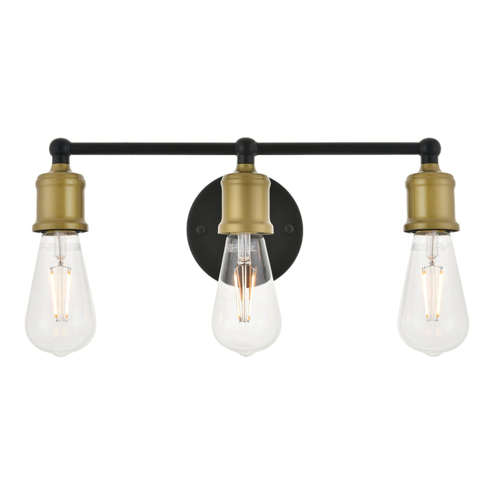 Serif Vanity Light in Black & Brass by Living District