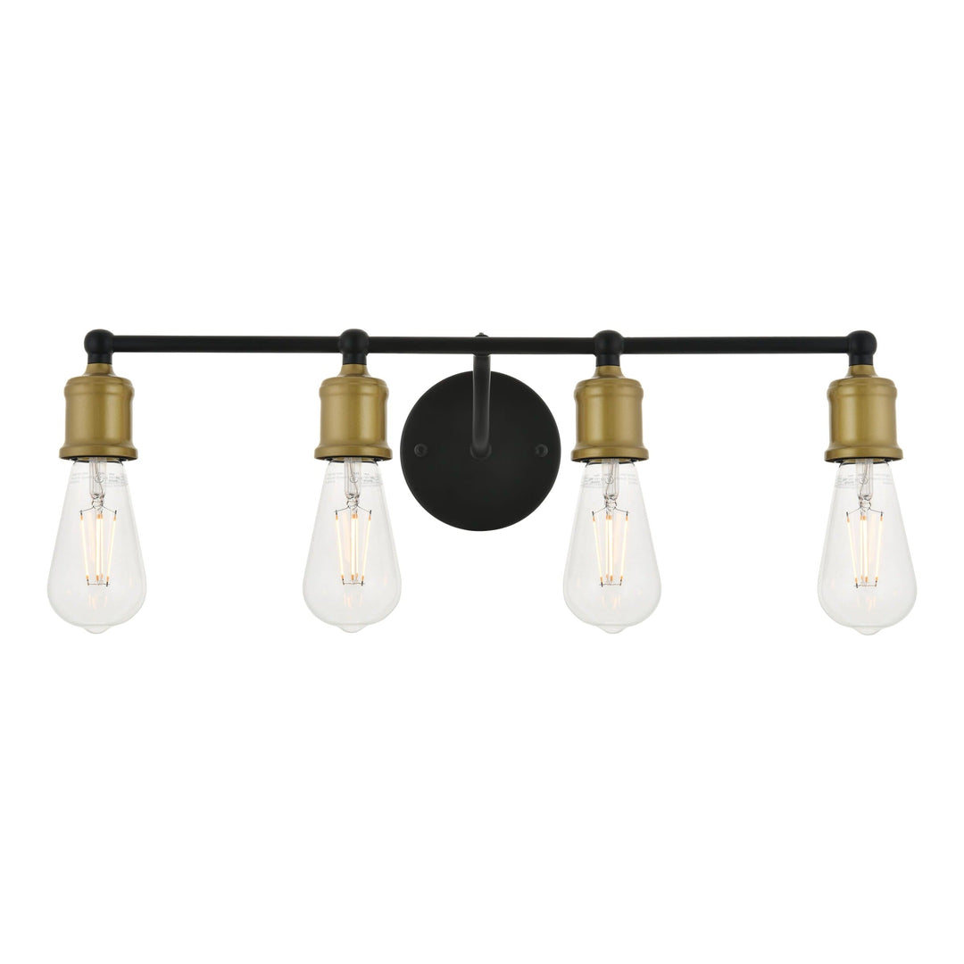 Serif Vanity Light in Black & Brass by Living District