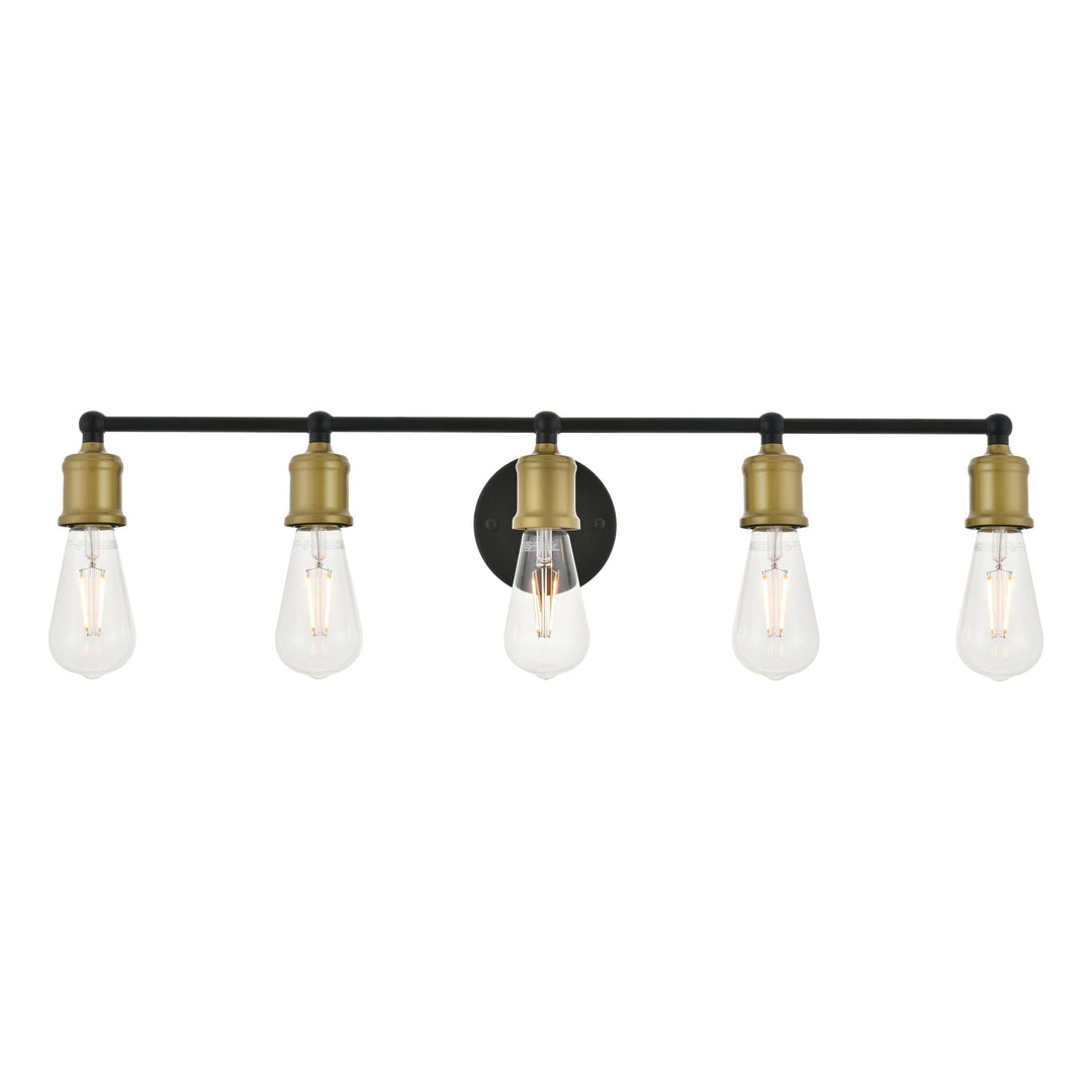 Serif Vanity Light in Black & Brass by Living District