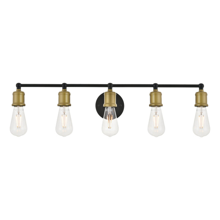 Serif Vanity Light in Black & Brass by Living District