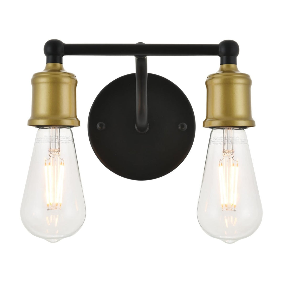 Serif Vanity Light in Black & Brass by Living District