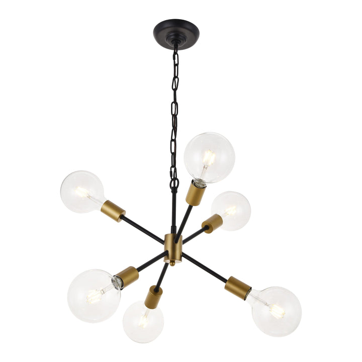 Nolan Pendant in Black & Brass by Living District
