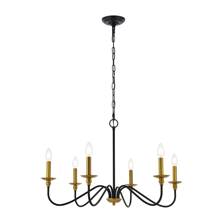 Rohan Chandelier in Black & Brass by Living District