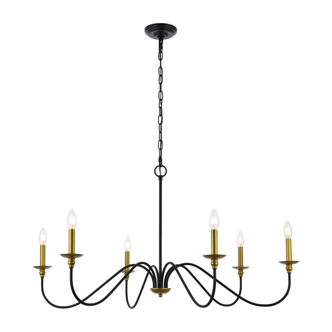 Rohan Chandelier in Black & Brass by Living District