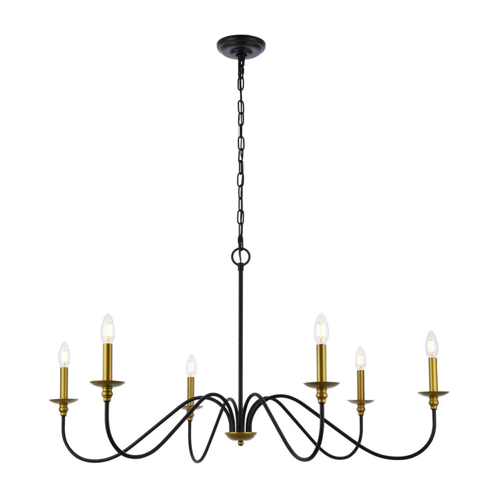 Rohan Chandelier in Black & Brass by Living District