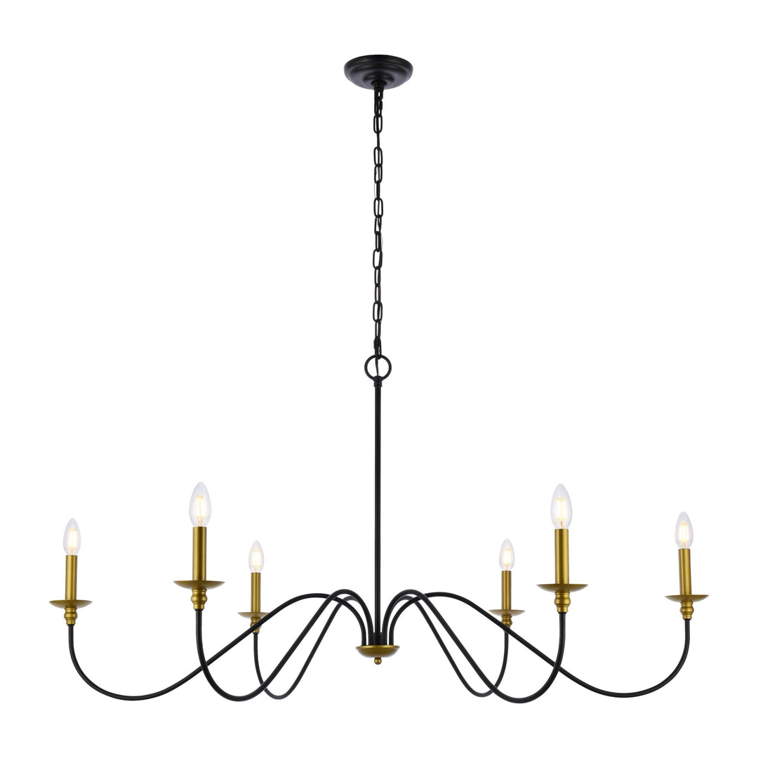 Rohan Chandelier in Black & Brass by Living District
