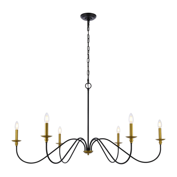 Rohan Chandelier in Black & Brass by Living District