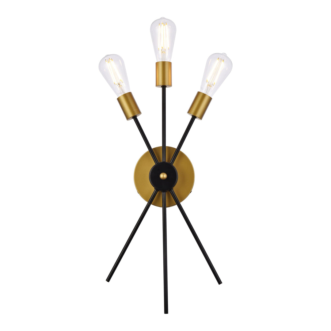 Lucca Vanity Light in Black & Brass by Living District