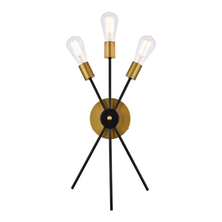 Lucca Vanity Light in Black & Brass by Living District