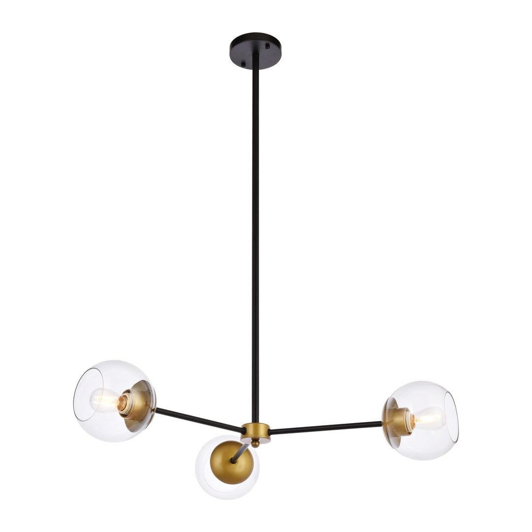 Briggs Pendant (LD646) in Black & Brass by Living District