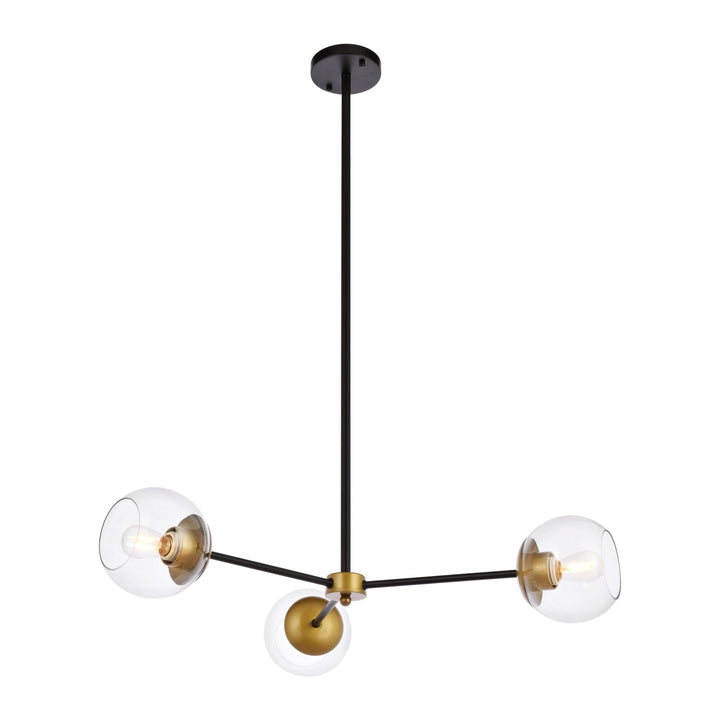 Briggs Pendant (LD646) in Black & Brass by Living District