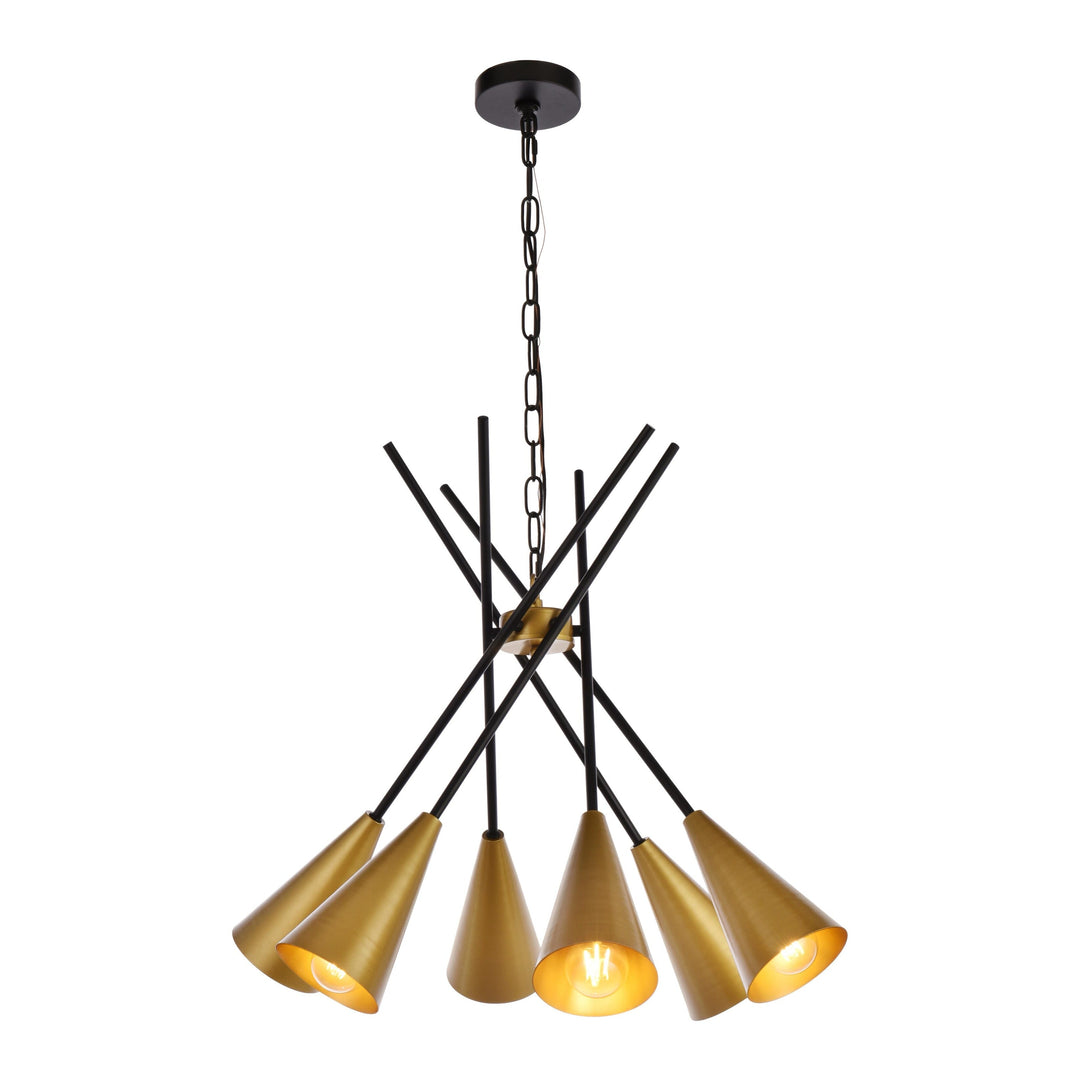 Casen Pendant in Black & Brass by Living District