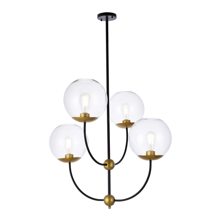 Lennon Pendant in Black & Brass by Living District