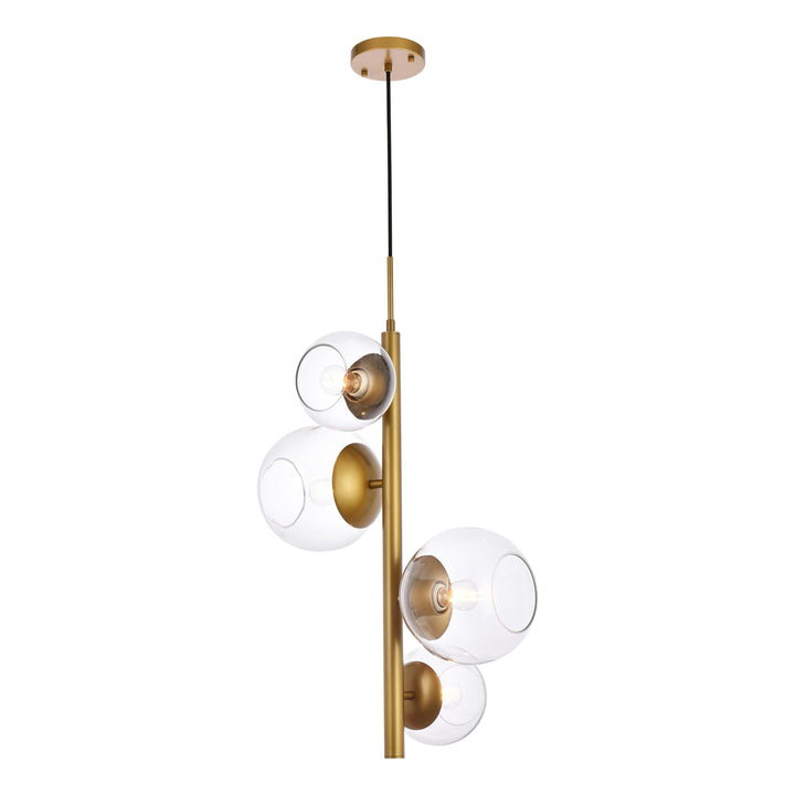 Wells Pendant in Brass by Living District
