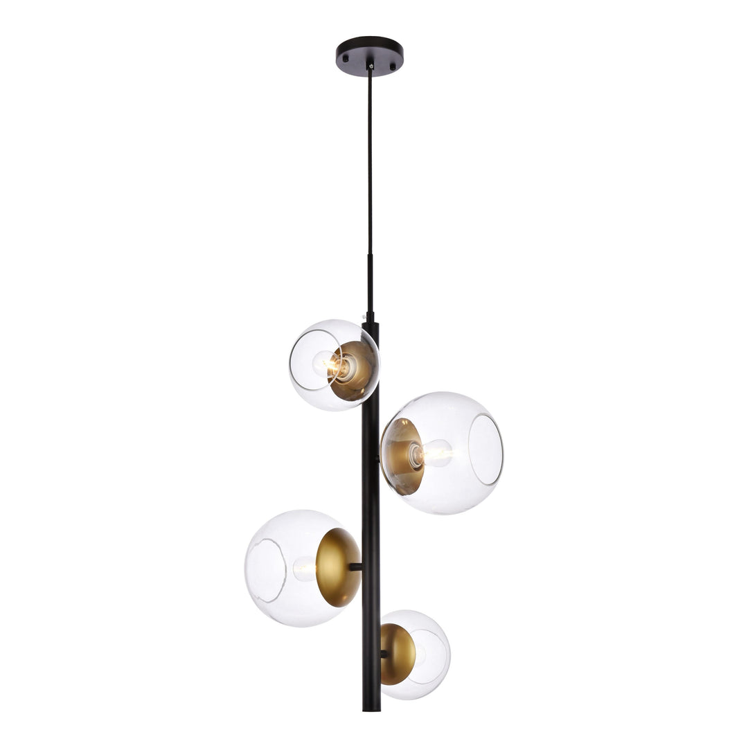 Wells Pendant in Black & Brass by Living District