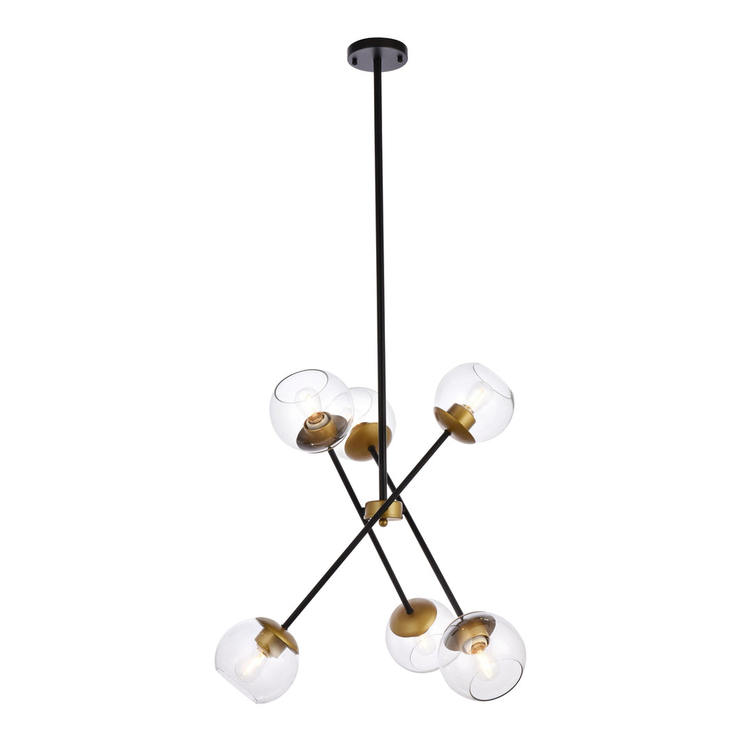 Axl Pendant in Black & Brass by Living District