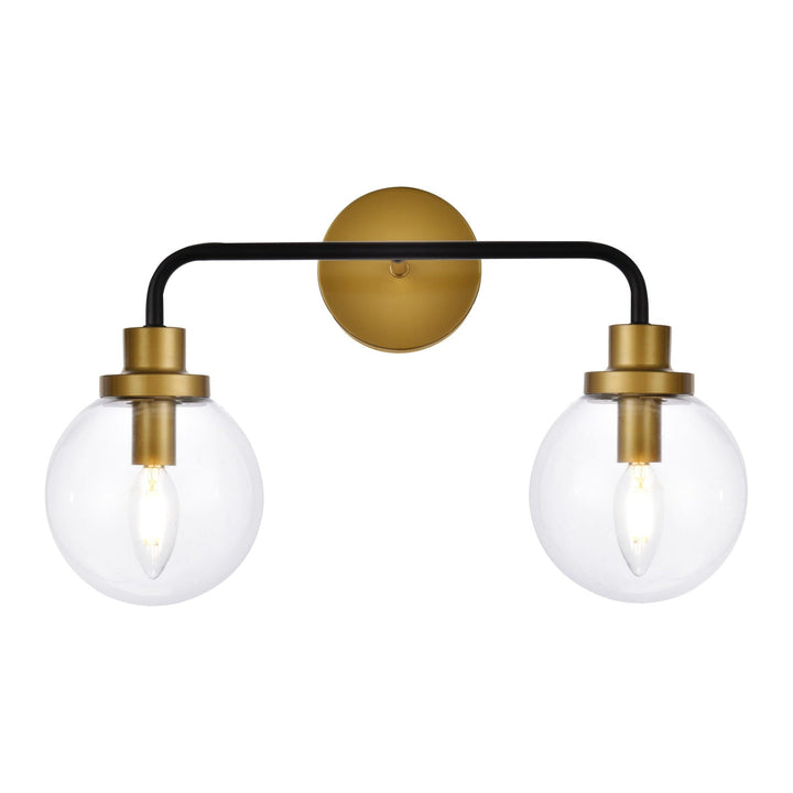 Hanson Vanity Light in Black & Brass by Living District