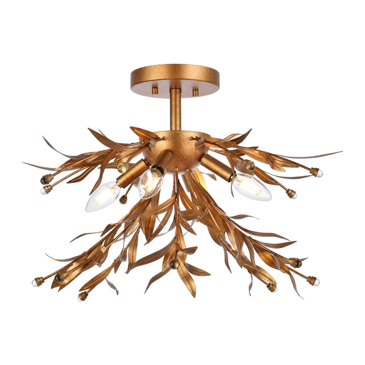Priscilla Flush Mount in Gold Leaf by Living District