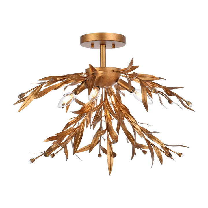 Priscilla Flush Mount in Gold Leaf by Living District