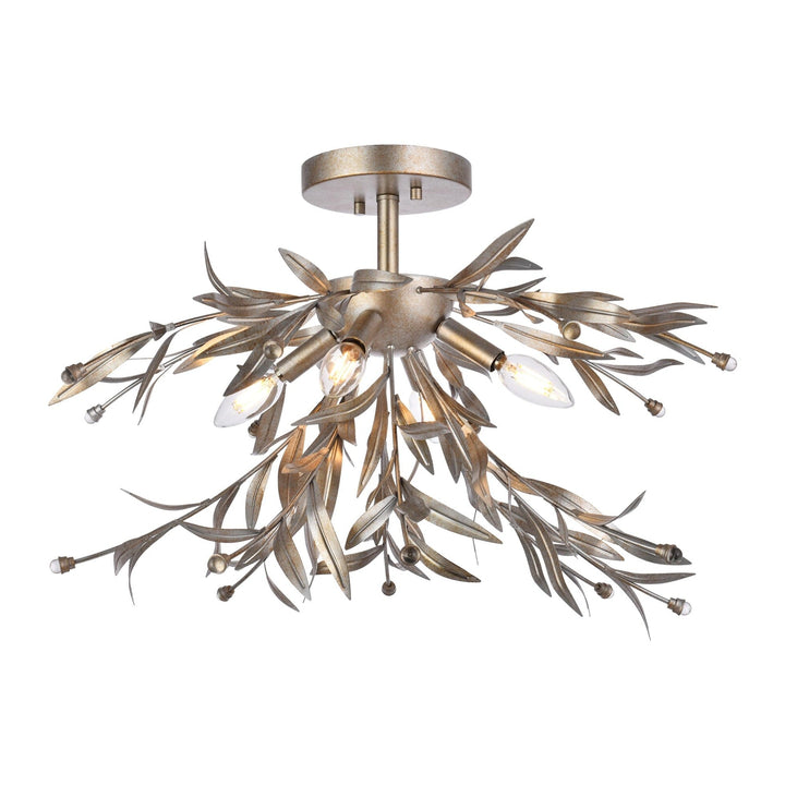 Priscilla Flush Mount in Silver Leaf by Living District